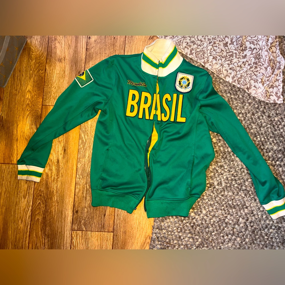 Vintage Mondetta Mens Brasil Soccer Retro Track Jacket , Size Medium